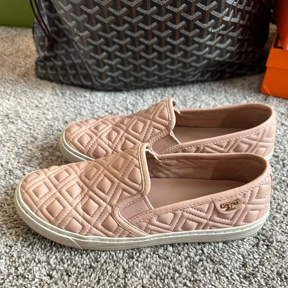 Tory Burch Pink Jessa Quilted Slip-On Sneakers - Picture 3 of 7